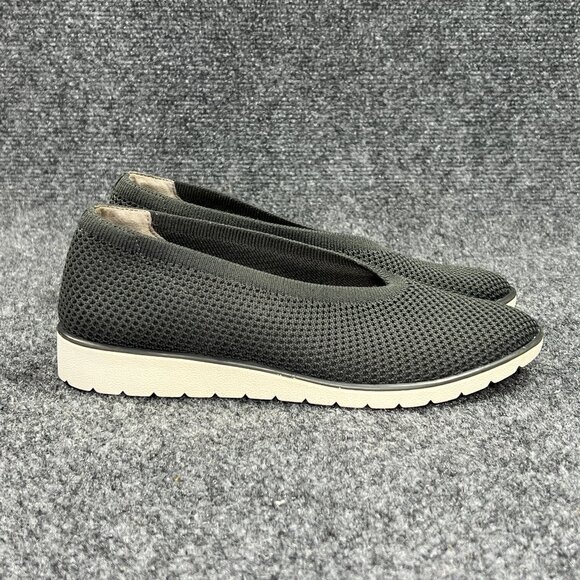 Eileen Fisher Heaven Stretch Knit Wedge Ballet Flats Women's 6 Grey Slip On Shoe - Picture 1 of 12